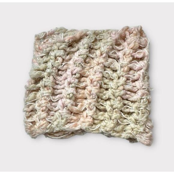 Unbranded Womens Hand Knit Infinity Scarf Loop Pink Brown White Warm Cozy Winter - Picture 7 of 8